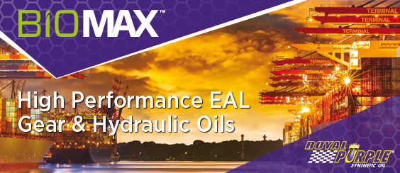 Biomax è la serie di oli idraulici e per ingranaggi EAL di Royal Purple