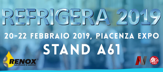 Renox è presente a Refrigera 2019 dal 20 al 22 febbraio a Piacenza Expo